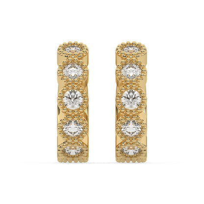Small Round Huggie Hoop Earrings