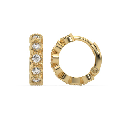 Small Round Huggie Hoop Earrings