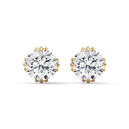 Unique Three Prongs Moissanite Mens Earrings 1 Carat Each