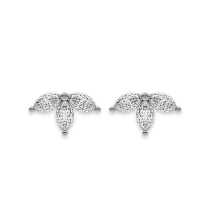 Tiny Trio Diamond Stud Push Back Earrings