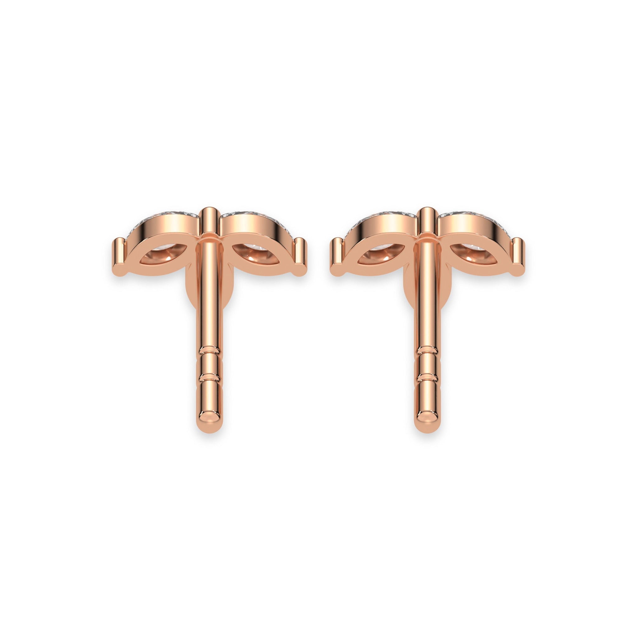 Tiny Trio Diamond Stud Push Back Earrings