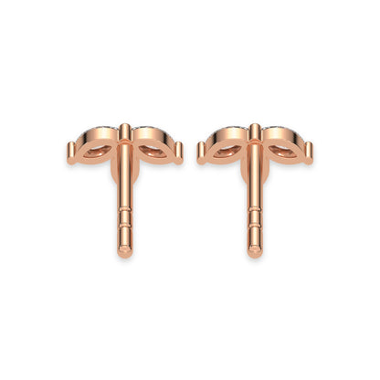 Tiny Trio Diamond Stud Push Back Earrings