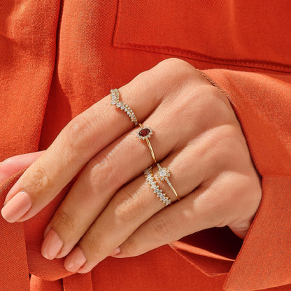 Chevron Style Round Curved Wedding Bands