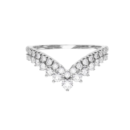 Chevron Style Round Curved Wedding Bands