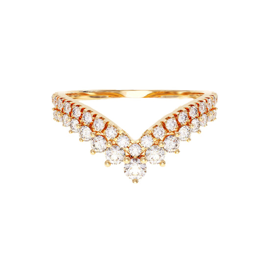 Chevron Style Round Curved Wedding Bands