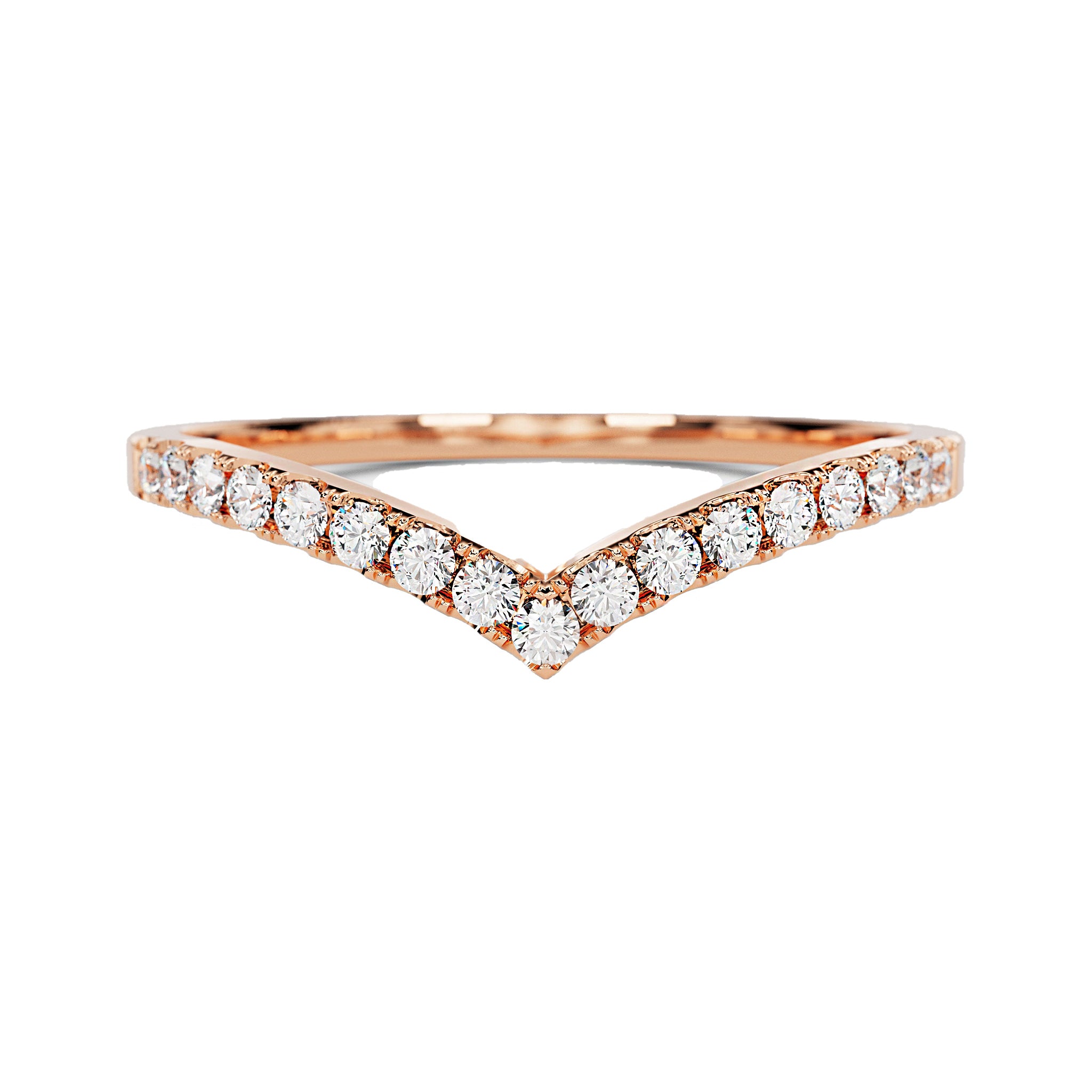 Classic V Curved Lab Diamond Bands