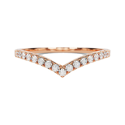 Classic V Curved Lab Diamond Bands