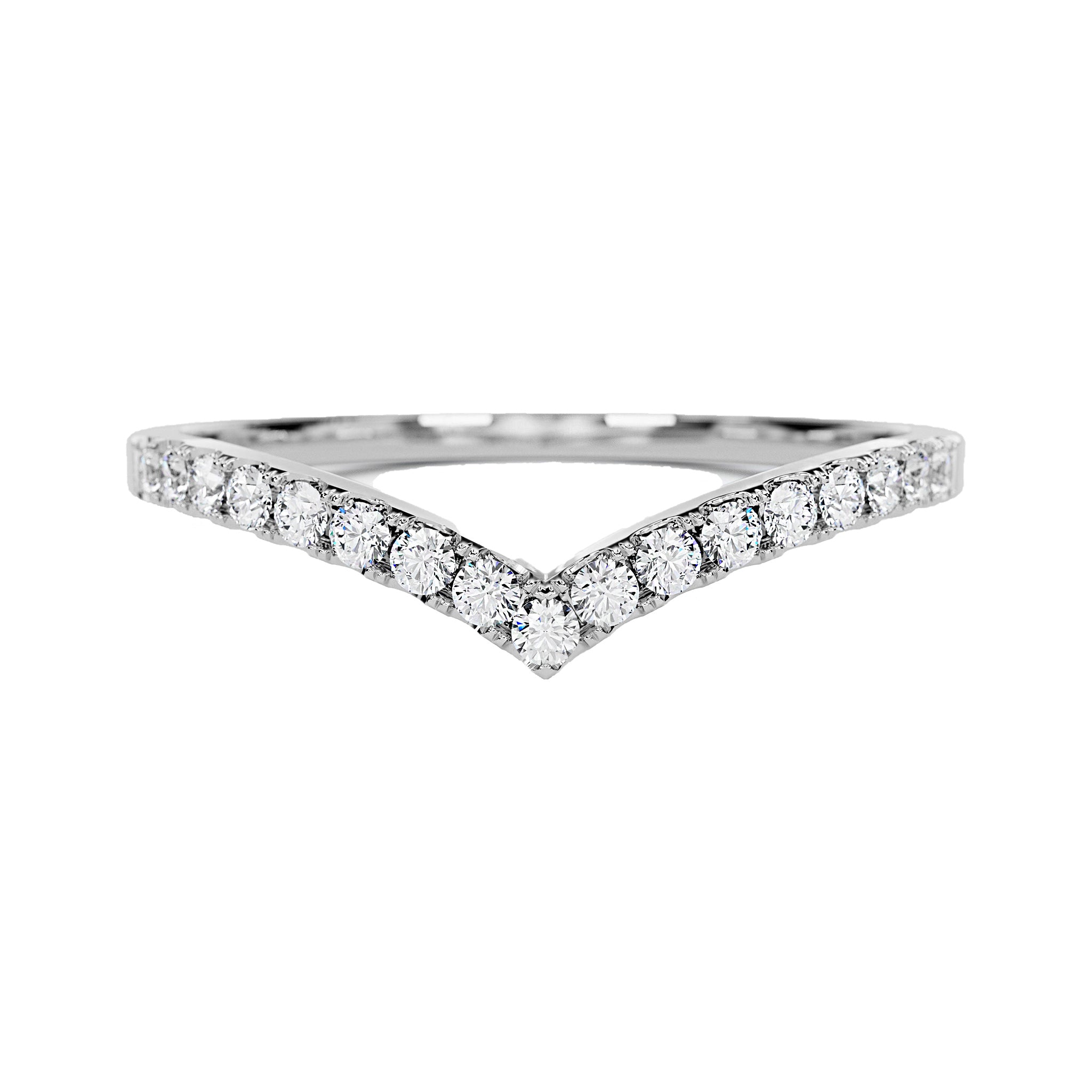 Classic V Curved Lab Diamond Bands