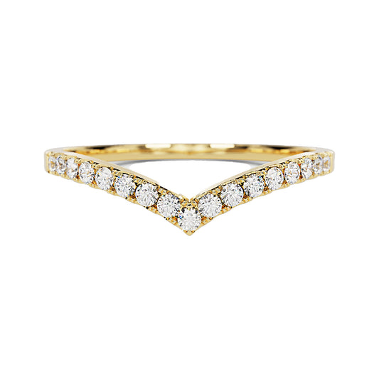 Classic V Curved Lab Diamond Bands