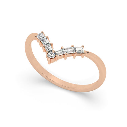 Royal V Shaped Stacking Curve Wedding Ring