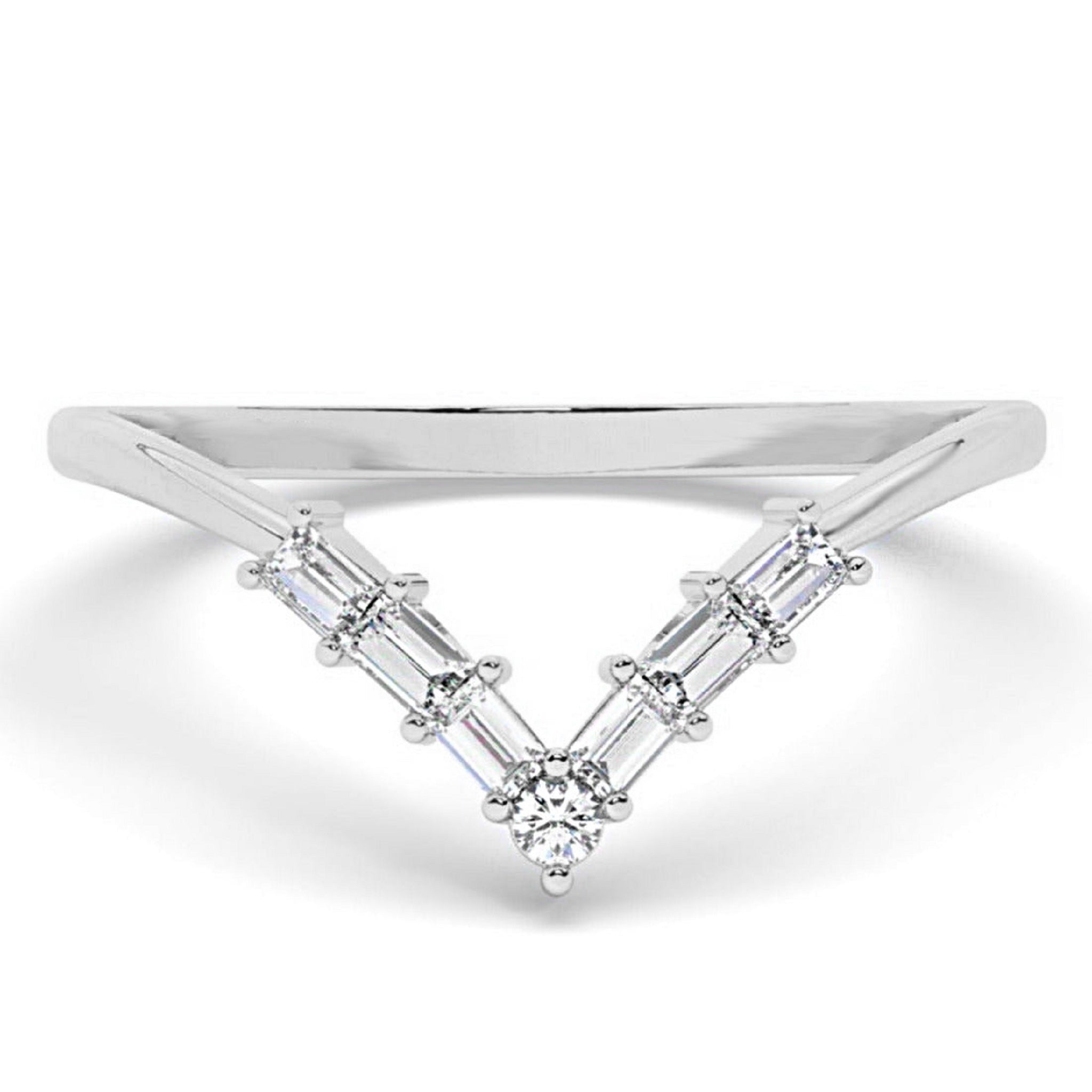 Royal V Shaped Stacking Curve Wedding Ring
