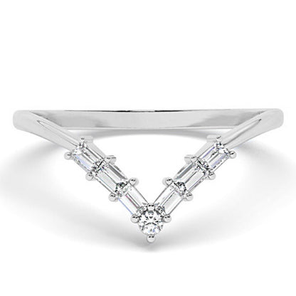 Royal V Shaped Stacking Curve Wedding Ring