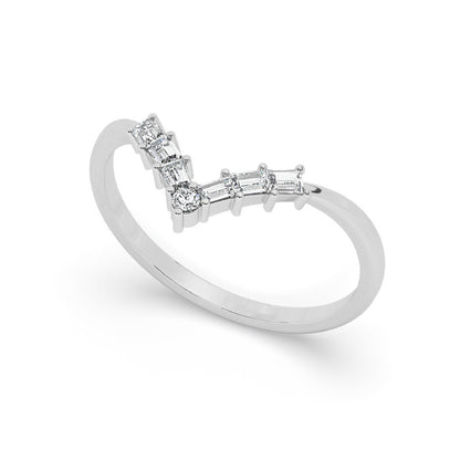 Royal V Shaped Stacking Curve Wedding Ring