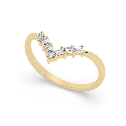 Royal V Shaped Stacking Curve Wedding Ring