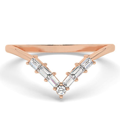 Royal V Shaped Stacking Curve Wedding Ring