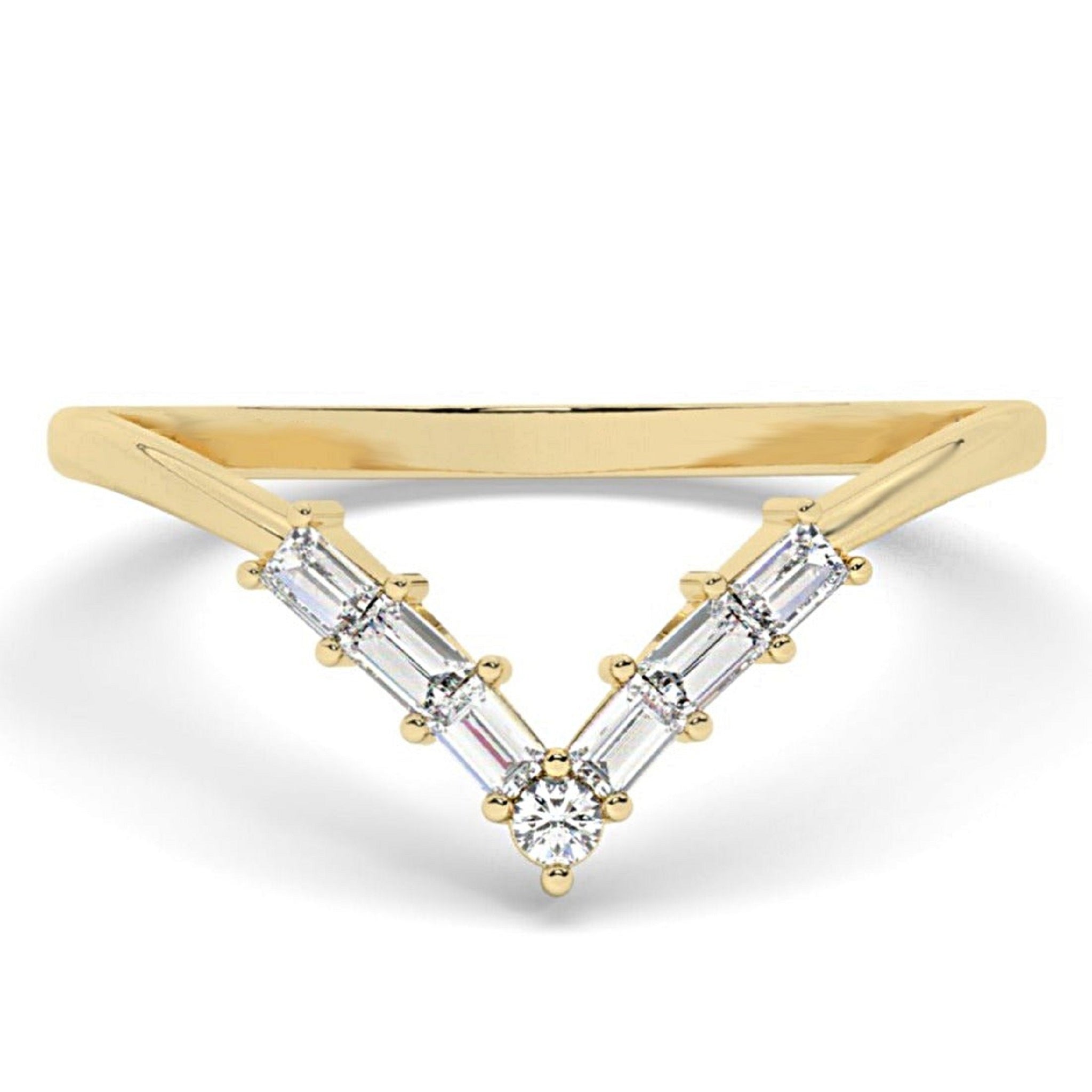 Royal V Shaped Stacking Curve Wedding Ring