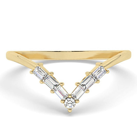 Royal V Shaped Stacking Curve Wedding Ring