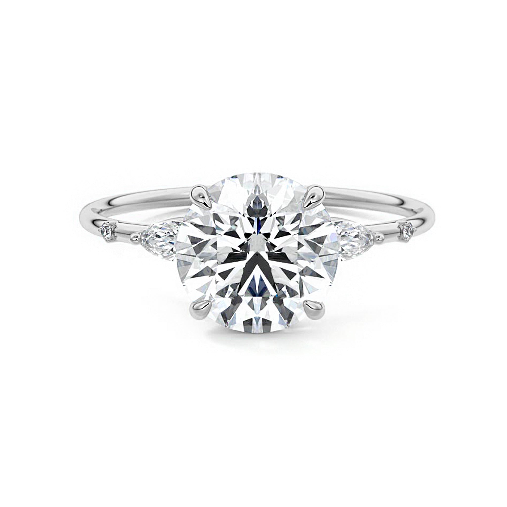 Round Diamond Three Stone Ring