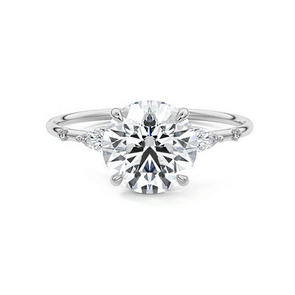 Round Diamond Three Stone Ring