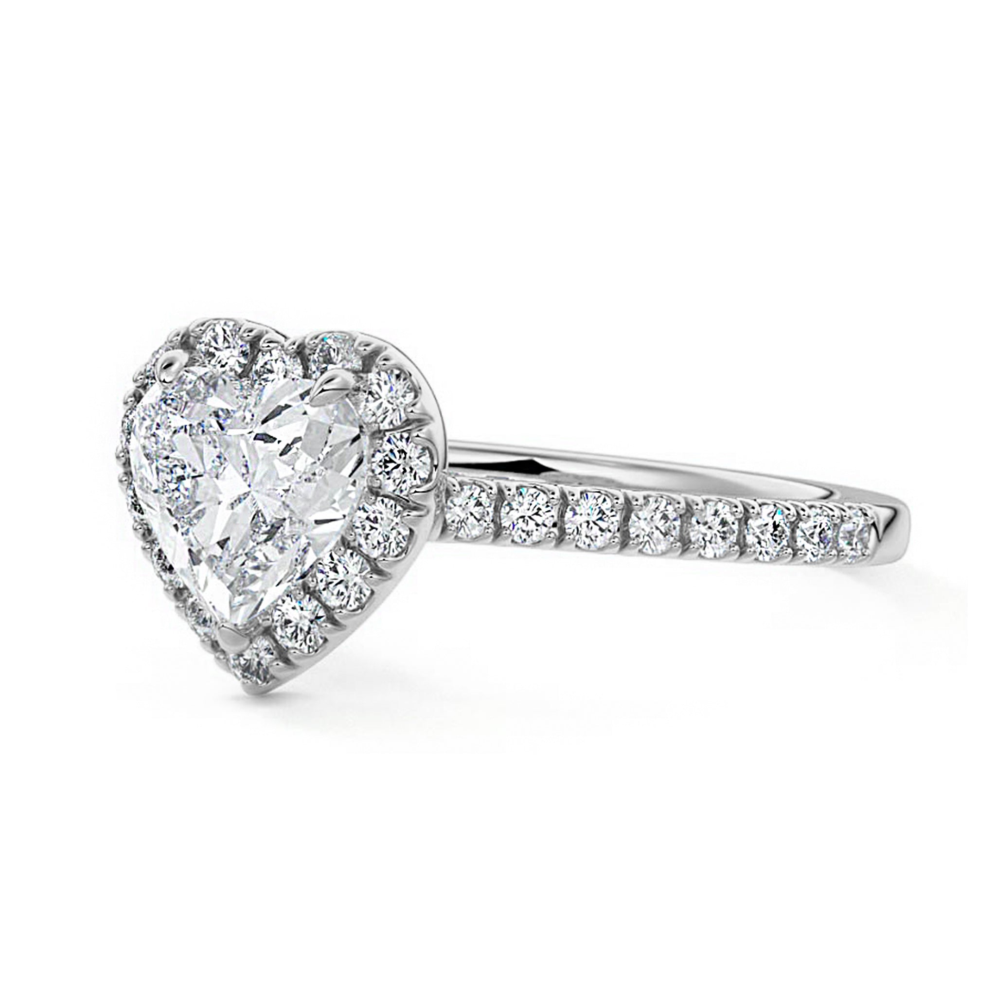 Heart Shape Halo Promise Ring