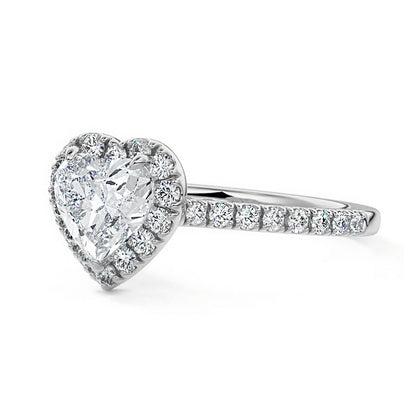 Heart Shape Halo Promise Ring