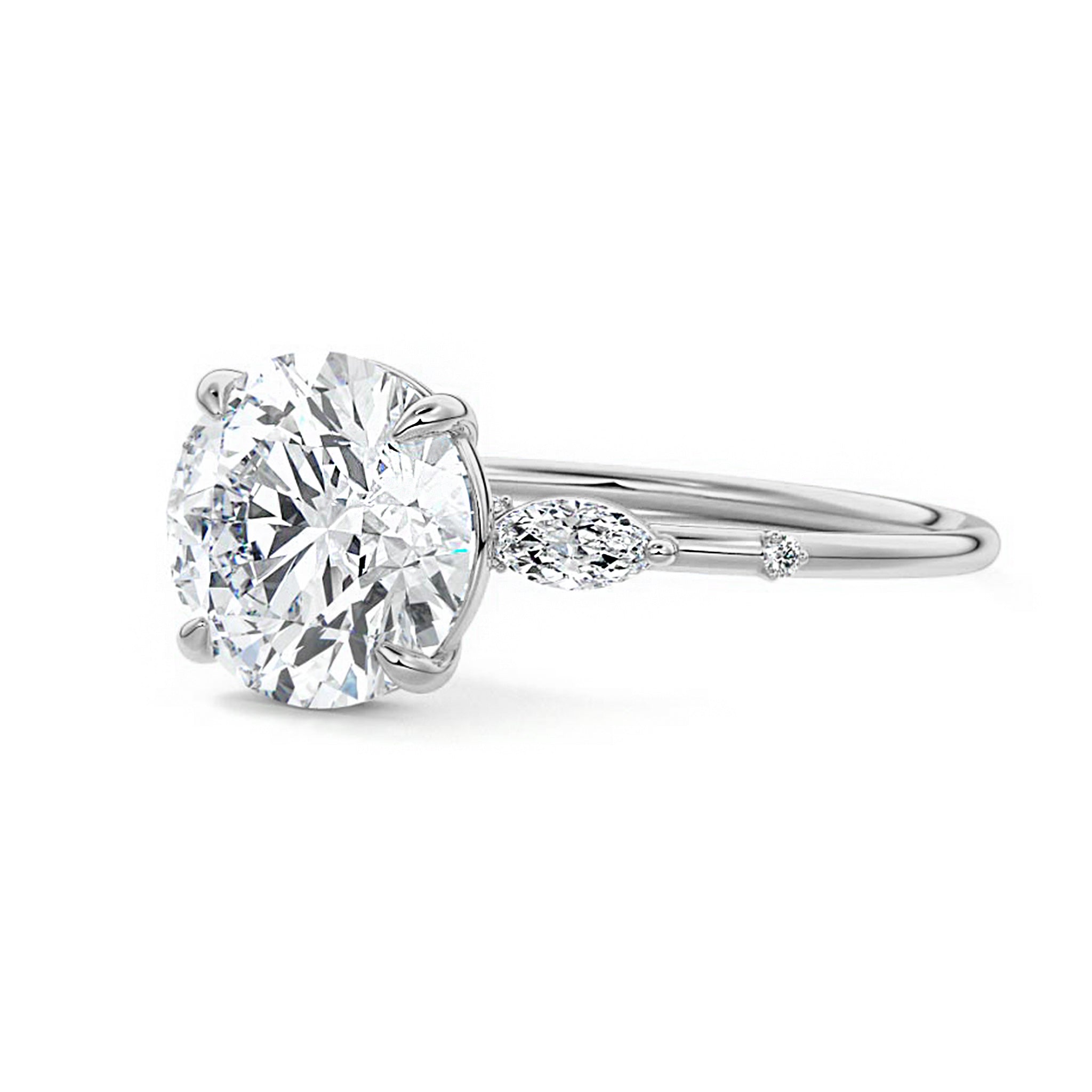 Round Diamond Three Stone Ring