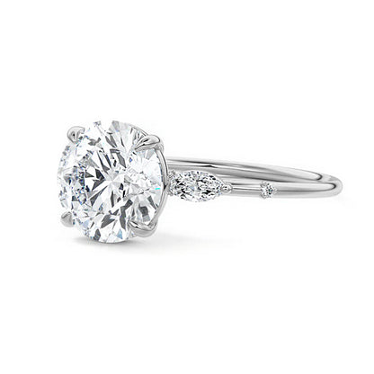 Round Diamond Three Stone Ring