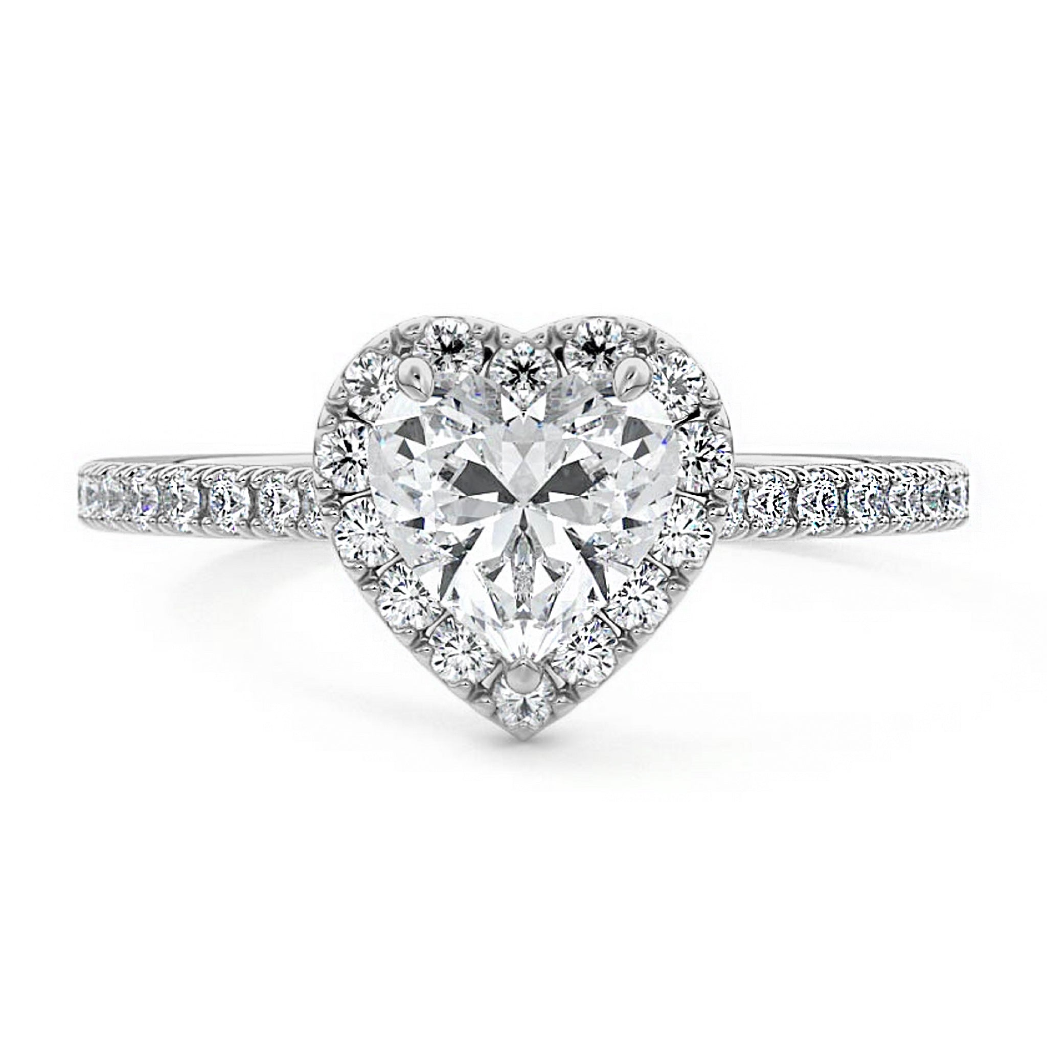 Heart Shape Halo Promise Ring