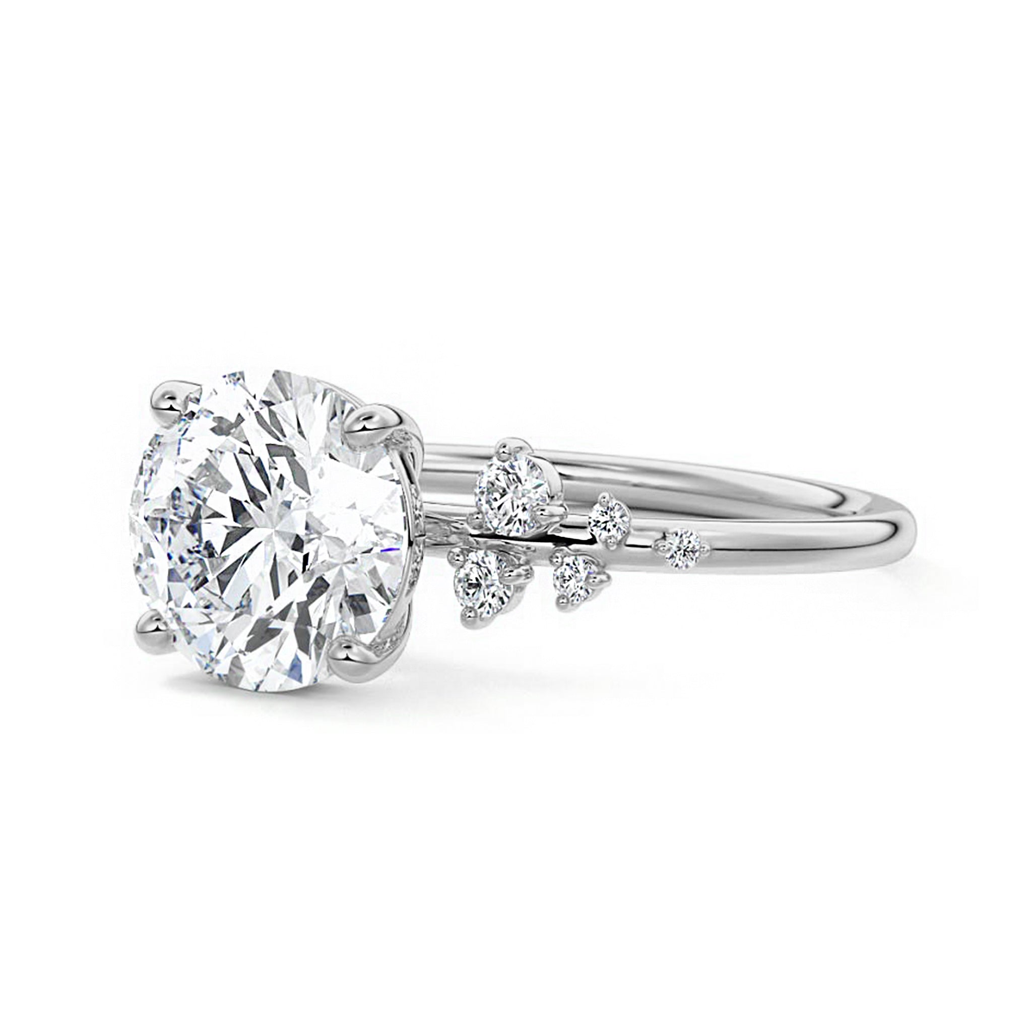 Snowdrift Round Cluster Lab Diamond Ring
