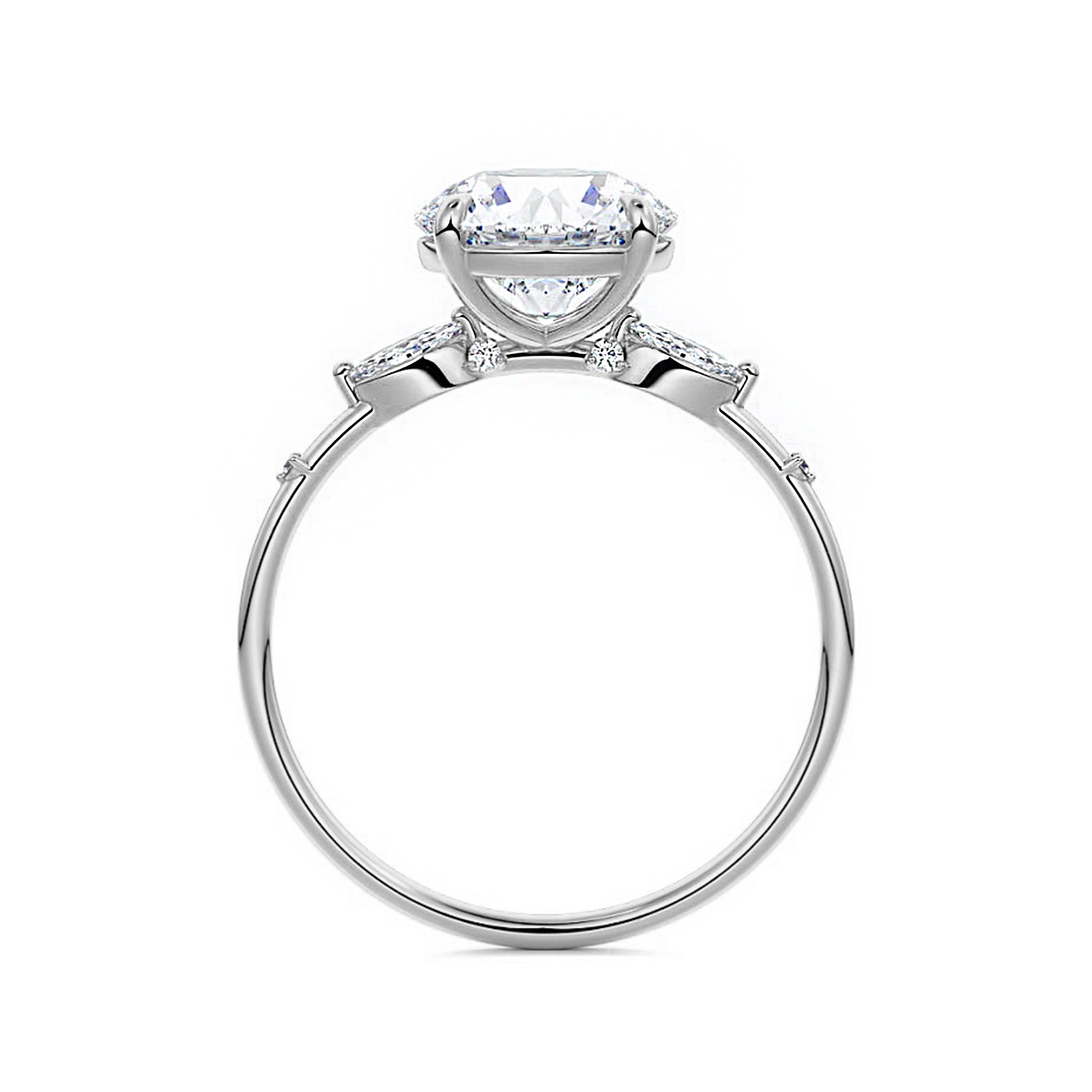 Round Diamond Three Stone Ring