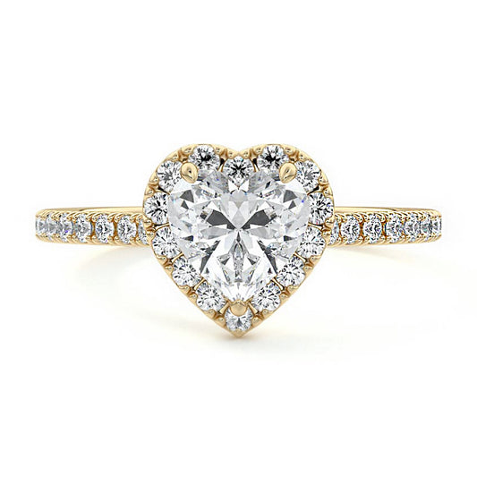 Heart Shape Halo Promise Ring