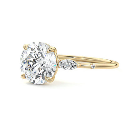 Round Diamond Three Stone Ring