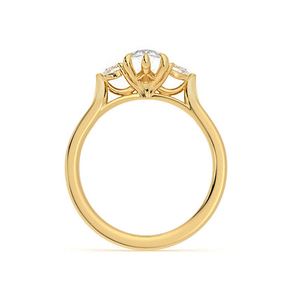 Three Stone Pear Shaped Moissanite Ring
