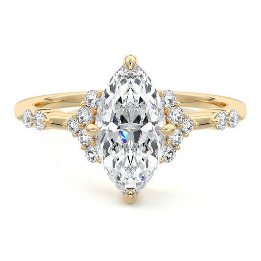 Vintage Style Marquise Diamond Engagement Ring