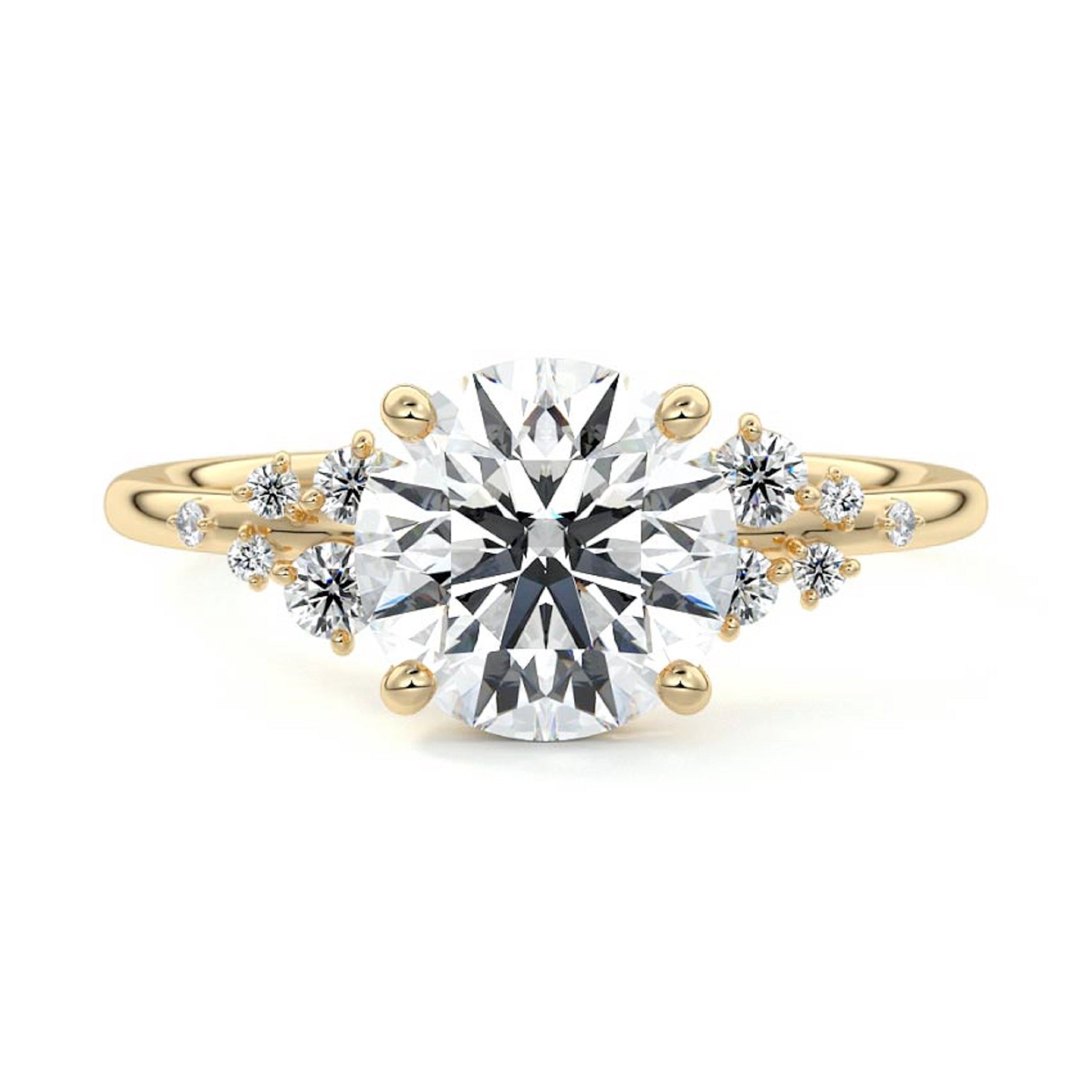Snowdrift Round Cluster Lab Diamond Ring