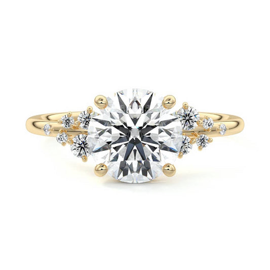 Snowdrift Round Cluster Lab Diamond Ring
